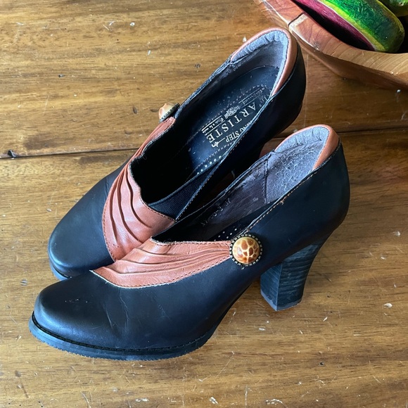 Spring Step Shoes - L’Artiste Spring Step Cuban Heels Leather Colorful Sz 37